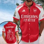 Arsenal FC Premier League Champions 25/26 Short Sleeve Button-Down Shirt – HOATT18484
