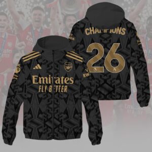 Arsenal FC Premier League Champions 25/26 3D Windbreaker Jacket - HOATT18823