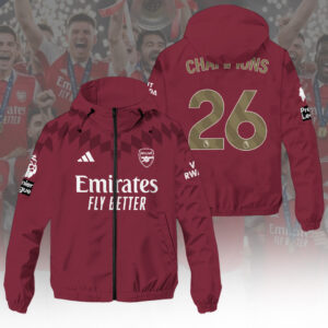 Arsenal FC Premier League Champions 25/26 3D Windbreaker Jacket - HOATT18421