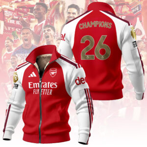 Arsenal FC Premier League Champions 25/26 Thick Knit Fleece Jacket - TANTN23496