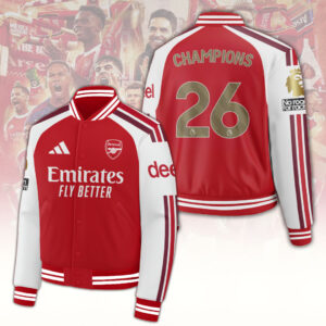 Arsenal FC Premier League Champions 25/26 Varsity Jacket – TANTN23494