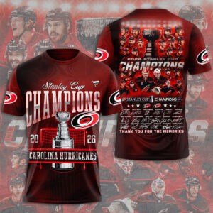 Carolina Hurricanes 2026 Stanley Cup Champions 3D Apparel - TMTHU6968