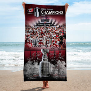 Carolina Hurricanes 2026 Stanley Cup Champions Rectangle Beach Towel - TMTHU6825
