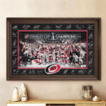 Carolina Hurricanes 2026 Stanley Cup Champions Rectangle Canvas With Inner Frame – TMTHU6826