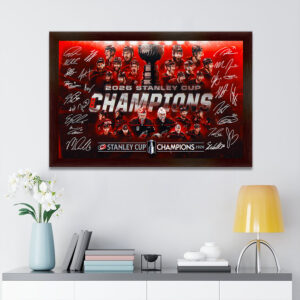Carolina Hurricanes 2026 Stanley Cup Champions Rectangle Canvas With Inner Frame - TMTHU6876