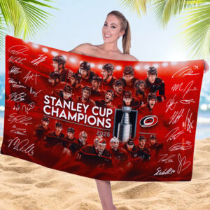 Carolina Hurricanes 2026 Stanley Cup Champions Rectangle Beach Towel - TMTHU6849