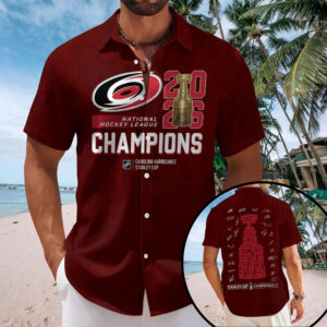 Carolina Hurricanes 2026 Stanley Cup Champions Short Sleeve Button-Down Shirt - TMTHU7051
