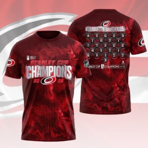 Carolina Hurricanes 2026 Stanley Cup Champions 3D Apparel - HOATT18635