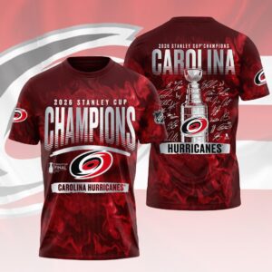 Carolina Hurricanes 2026 Stanley Cup Champions 3D Apparel - HOATT18633