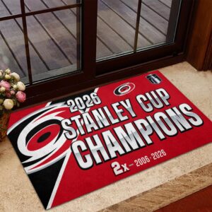 Carolina Hurricanes 2026 Stanley Cup Champions Doormat - HOATT18900