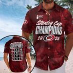 Carolina Hurricanes 2026 Stanley Cup Champions Short Sleeve Button-Down Shirt – HOATT18902