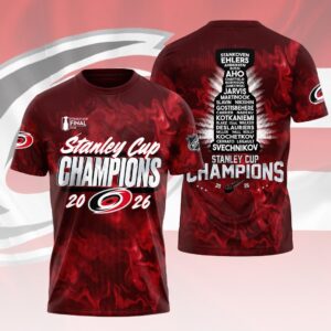 Carolina Hurricanes 2026 Stanley Cup Champions 3D Apparel - HOATT18925