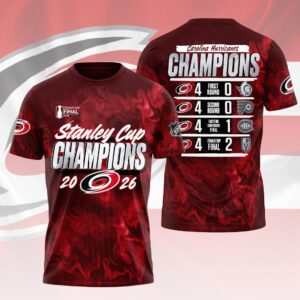 Carolina Hurricanes 2026 Stanley Cup Champions 3D Apparel - HOATT18785