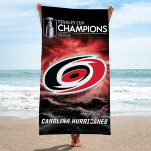 Carolina Hurricanes Stanley Cup Champions 2026 Rectangle Beach Towel - TANTN23654