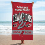 Carolina Hurricanes Stanley Cup Champions 2026 Rectangle Beach Towel – TANTN23700