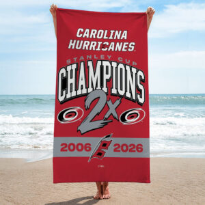 Carolina Hurricanes Stanley Cup Champions 2026 Rectangle Beach Towel - TANTN23700