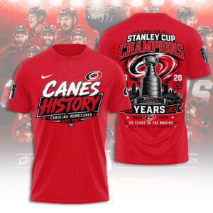 Carolina Hurricanes Stanley Cup Champions 2026 3D Apparel - TANTN23737