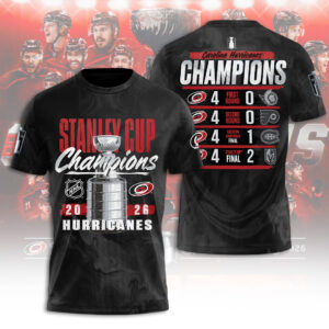 Carolina Hurricanes Stanley Cup Champions 2026 3D Apparel - TANTN23828