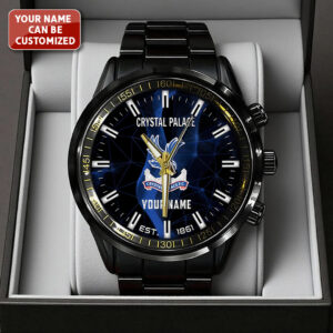 Personalized Crystal Palace FC Black Stainless Steel Watch - TANTN23558