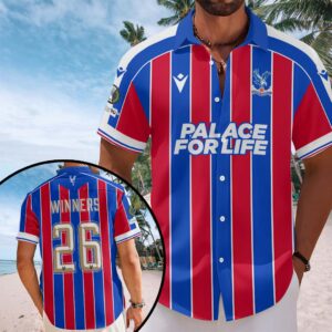 Crystal Palace FC 2026 UEFA Conference League Winners Short Sleeve Button-Down Shirt – HOATT18396