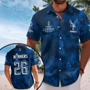 Crystal Palace FC 2026 UEFA Conference League Winners Short Sleeve Button-Down Shirt – HOATT18415