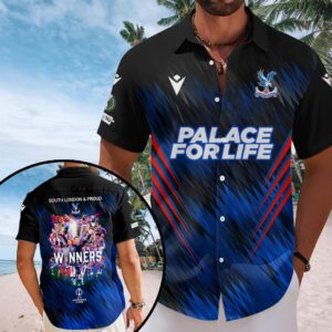 Crystal Palace FC 2026 UEFA Conference League Winners Short Sleeve Button-Down Shirt – HOATT18532