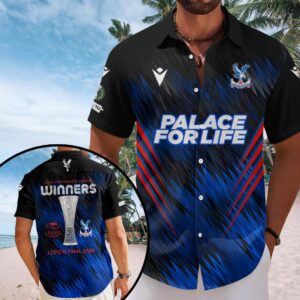 Crystal Palace FC 2026 UEFA Conference League Winners Short Sleeve Button-Down Shirt – HOATT18533