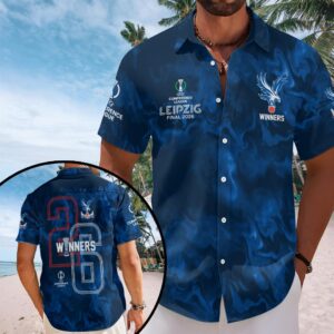 Crystal Palace FC 2026 UEFA Conference League Winners Short Sleeve Button-Down Shirt – HOATT18559