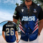 Crystal Palace FC UEFA Conference League Winners 2026 Short Sleeve Button-Down Shirt – TANTN23499