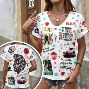 Elvis Presley 3D Women’s V-Neck T-Shirt - GNE6832