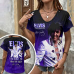Elvis Presley 3D Women’s V-Neck T-Shirt – GNE6833