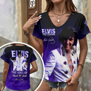 Elvis Presley 3D Women’s V-Neck T-Shirt - GNE6833