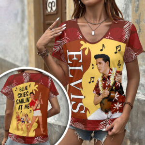 Elvis Presley 3D Women’s V-Neck T-Shirt - GNE6835