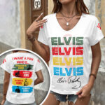 Elvis Presley 3D Women’s V-Neck T-Shirt – GNE6838