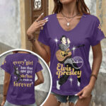 Elvis Presley 3D Women’s V-Neck T-Shirt – GNE6951
