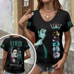 Elvis Presley 3D Women’s V-Neck T-Shirt – GNE6954