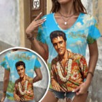 Elvis Presley 3D Women’s V-Neck T-Shirt – HOATT19000