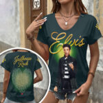 Elvis Presley 3D Women’s V-Neck T-Shirt – HOATT18916