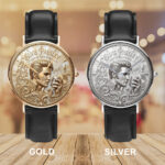 Elvis Presley Black Stitched Leather Watch – TMTHU7188