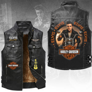 Elvis Presley Premium 2D Sleeveless Leather Vest - TANTN23338