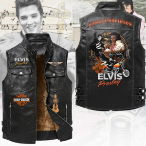 Elvis Presley Premium 2D Sleeveless Leather Vest - TANTN23335