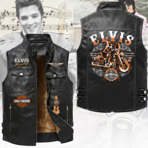 Elvis Presley Premium 2D Sleeveless Leather Vest - TANTN23339