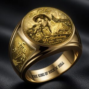 Elvis Presley 3D Engraved Ring - HOATT18531
