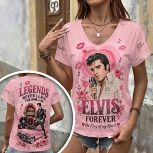 Elvis Presley 3D Women’s V-Neck T-Shirt - HOATT19014