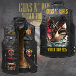 Guns N’ Roses Tour 2026 Premium 2D Sleeveless Leather Vest – GNE6778