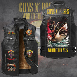 Guns N’ Roses Tour 2026 Premium 2D Sleeveless Leather Vest - GNE6778