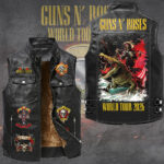 Guns N’ Roses Tour 2026 Premium 2D Sleeveless Leather Vest – GNE6779