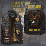 Guns N’ Roses Tour 2026 Premium 2D Sleeveless Leather Vest – GNE6780