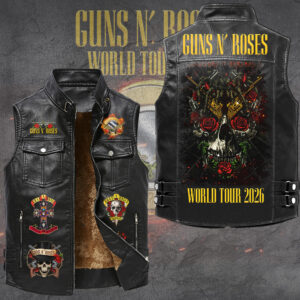 Guns N’ Roses Tour 2026 Premium 2D Sleeveless Leather Vest - GNE6780