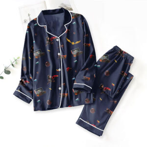 Harry Potter Satin Pajama Set with Piping - TMTHU7091